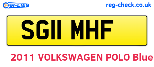 SG11MHF are the vehicle registration plates.