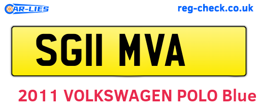 SG11MVA are the vehicle registration plates.