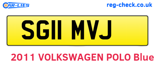 SG11MVJ are the vehicle registration plates.