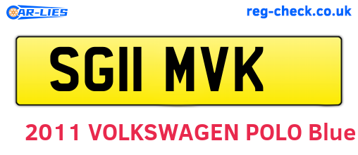 SG11MVK are the vehicle registration plates.