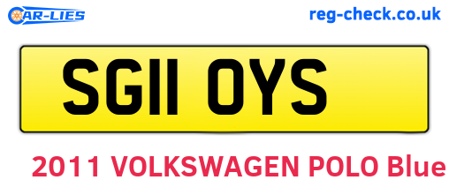 SG11OYS are the vehicle registration plates.