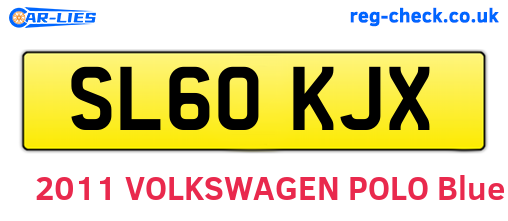 SL60KJX are the vehicle registration plates.