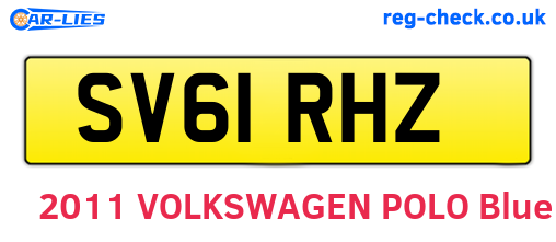 SV61RHZ are the vehicle registration plates.