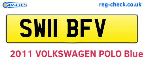 SW11BFV are the vehicle registration plates.