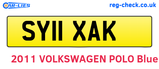SY11XAK are the vehicle registration plates.