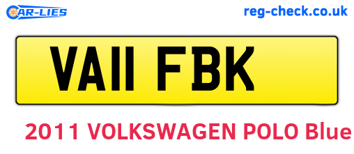 VA11FBK are the vehicle registration plates.