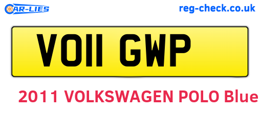 VO11GWP are the vehicle registration plates.