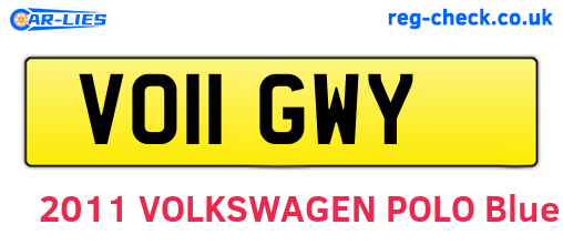 VO11GWY are the vehicle registration plates.