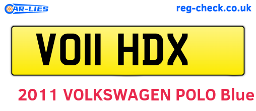VO11HDX are the vehicle registration plates.