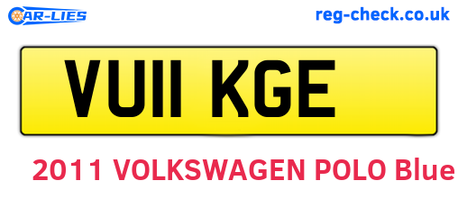VU11KGE are the vehicle registration plates.