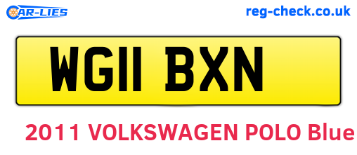 WG11BXN are the vehicle registration plates.