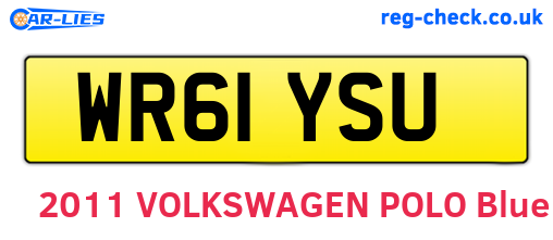 WR61YSU are the vehicle registration plates.