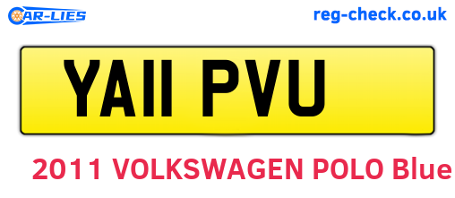 YA11PVU are the vehicle registration plates.