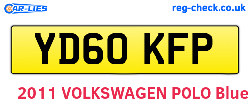 YD60KFP are the vehicle registration plates.