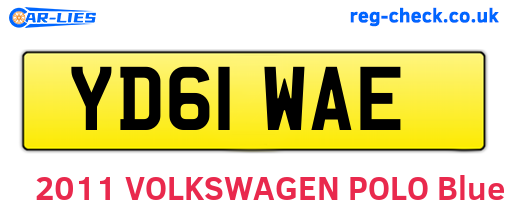 YD61WAE are the vehicle registration plates.