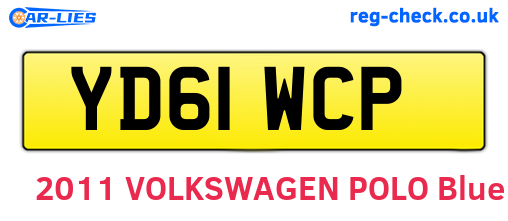 YD61WCP are the vehicle registration plates.