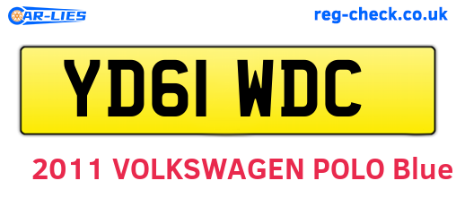 YD61WDC are the vehicle registration plates.