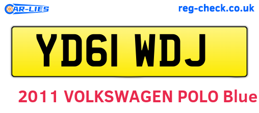 YD61WDJ are the vehicle registration plates.