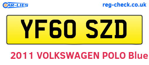 YF60SZD are the vehicle registration plates.