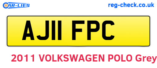 AJ11FPC are the vehicle registration plates.