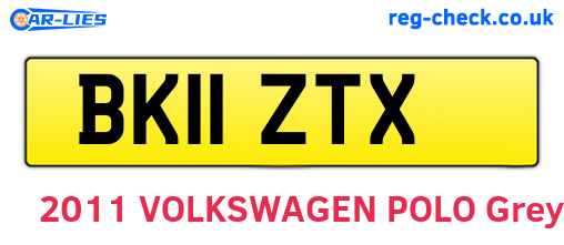 BK11ZTX are the vehicle registration plates.