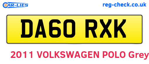 DA60RXK are the vehicle registration plates.