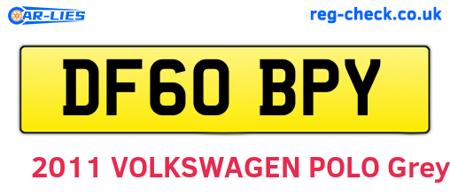 DF60BPY are the vehicle registration plates.