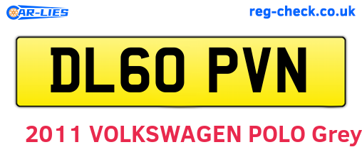 DL60PVN are the vehicle registration plates.