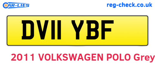 DV11YBF are the vehicle registration plates.