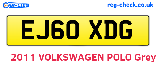 EJ60XDG are the vehicle registration plates.