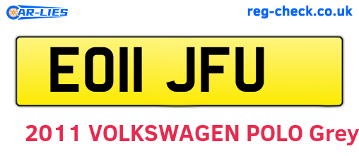 EO11JFU are the vehicle registration plates.