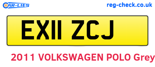 EX11ZCJ are the vehicle registration plates.