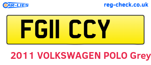 FG11CCY are the vehicle registration plates.