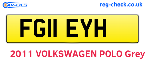 FG11EYH are the vehicle registration plates.