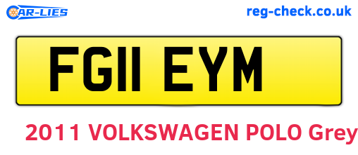 FG11EYM are the vehicle registration plates.