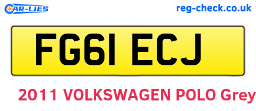 FG61ECJ are the vehicle registration plates.