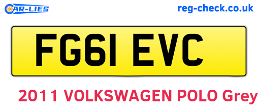 FG61EVC are the vehicle registration plates.
