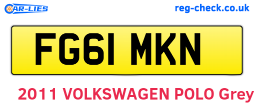 FG61MKN are the vehicle registration plates.