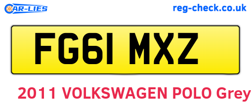 FG61MXZ are the vehicle registration plates.