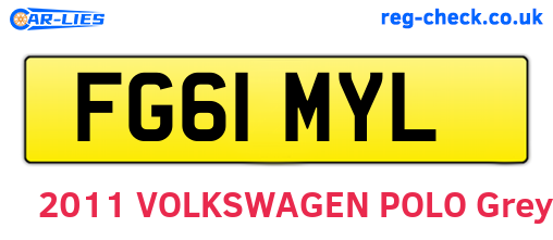 FG61MYL are the vehicle registration plates.