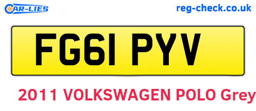 FG61PYV are the vehicle registration plates.