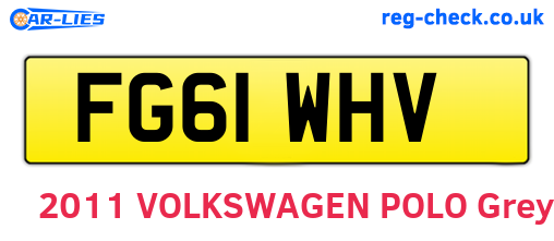 FG61WHV are the vehicle registration plates.
