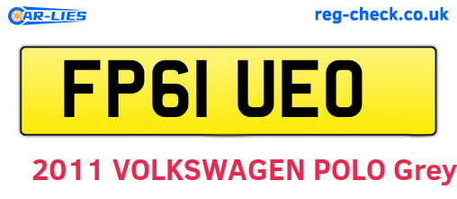 FP61UEO are the vehicle registration plates.