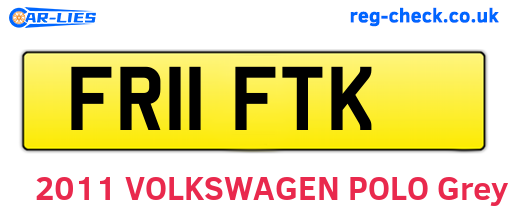 FR11FTK are the vehicle registration plates.