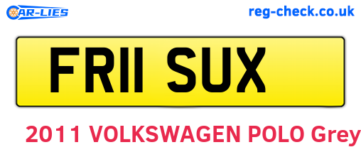 FR11SUX are the vehicle registration plates.