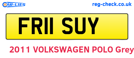 FR11SUY are the vehicle registration plates.