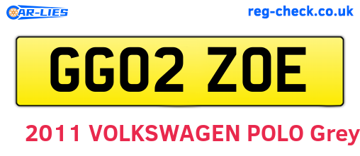 GG02ZOE are the vehicle registration plates.