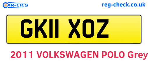 GK11XOZ are the vehicle registration plates.