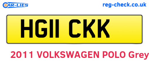 HG11CKK are the vehicle registration plates.
