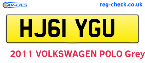 HJ61YGU are the vehicle registration plates.
